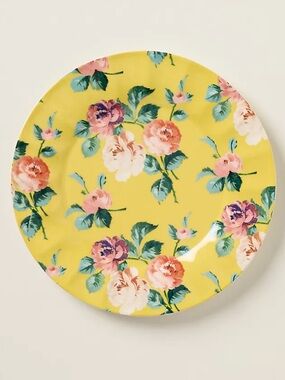 ANTHROPOLOGIE MAEVE NWT Chintzware stoneware dessert plate -yellow